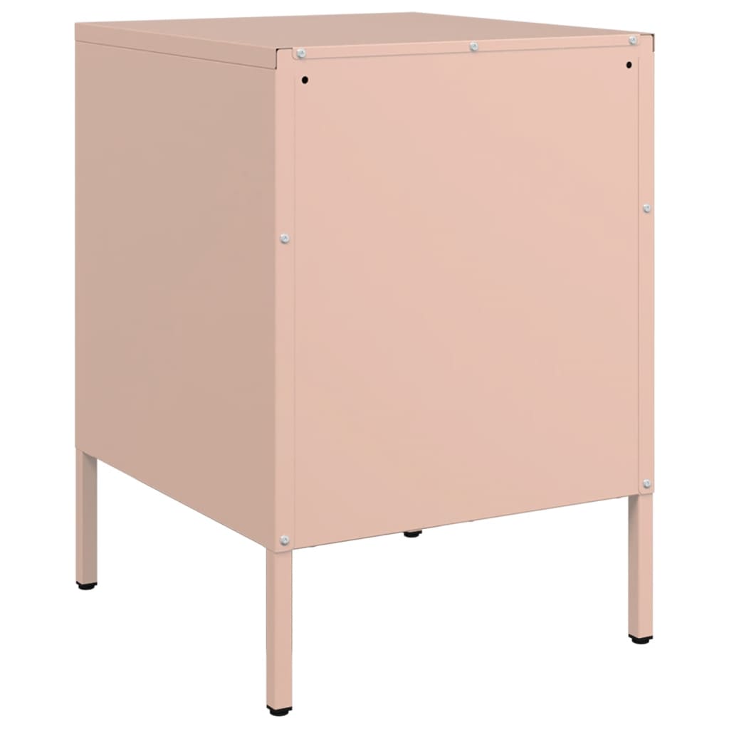 Tables de chevet 2 pcs Rose 36x39x50,5 cm en acier