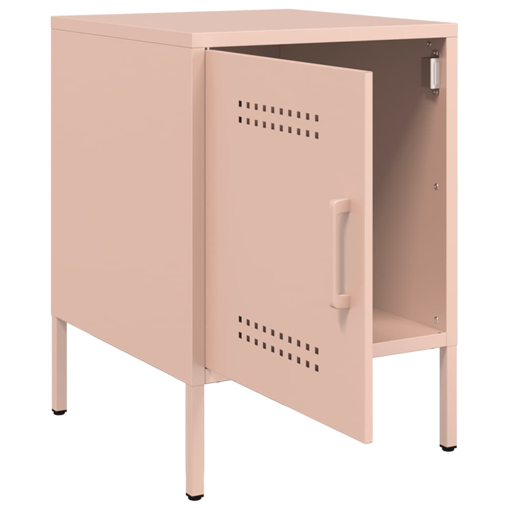 Tables de chevet 2 pcs Rose 36x39x50,5 cm en acier