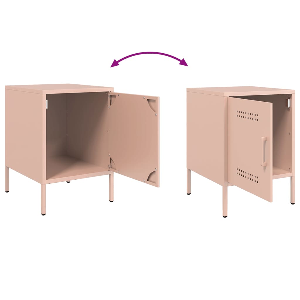 Tables de chevet 2 pcs Rose 36x39x50,5 cm en acier