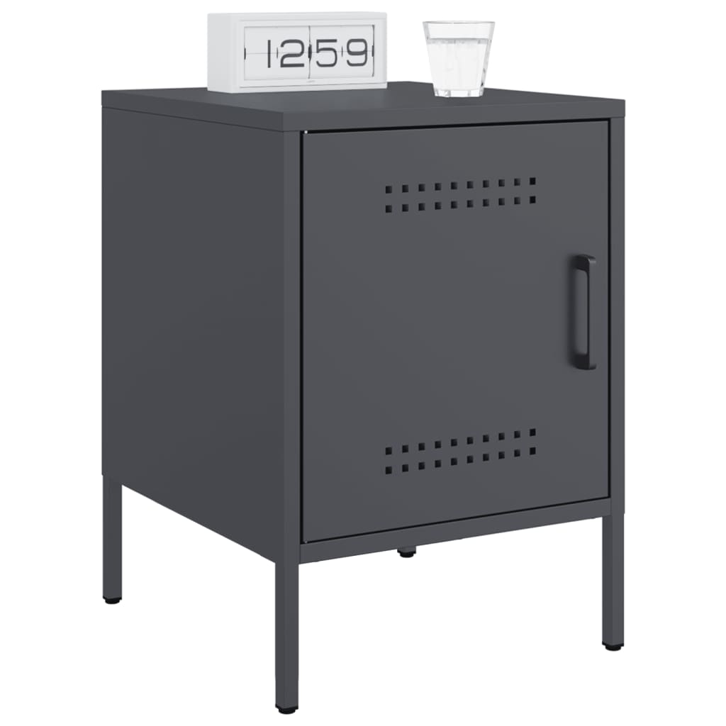 Bedside tables 2 pcs. Anthracite 36x39x50.5 cm steel