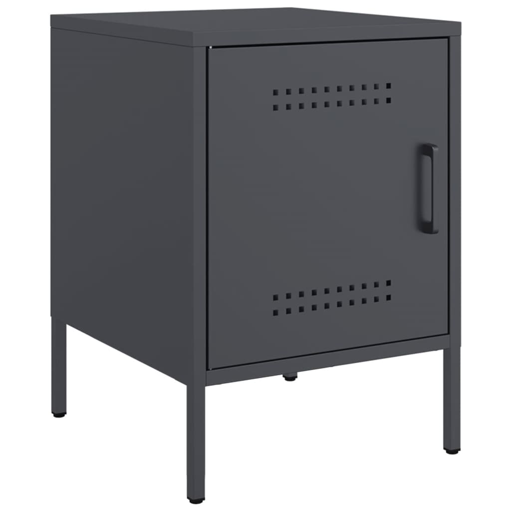 Bedside tables 2 pcs. Anthracite 36x39x50.5 cm steel