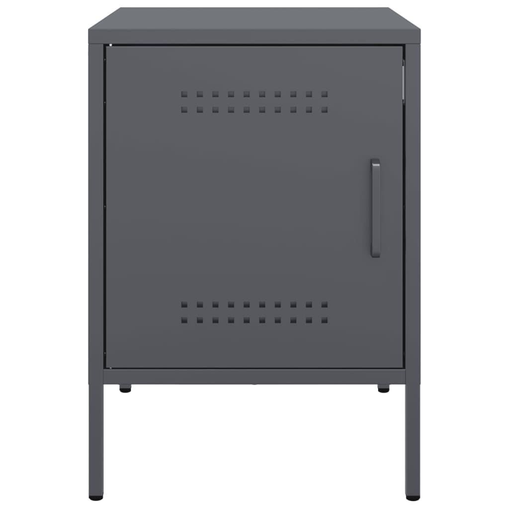 Bedside tables 2 pcs. Anthracite 36x39x50.5 cm steel