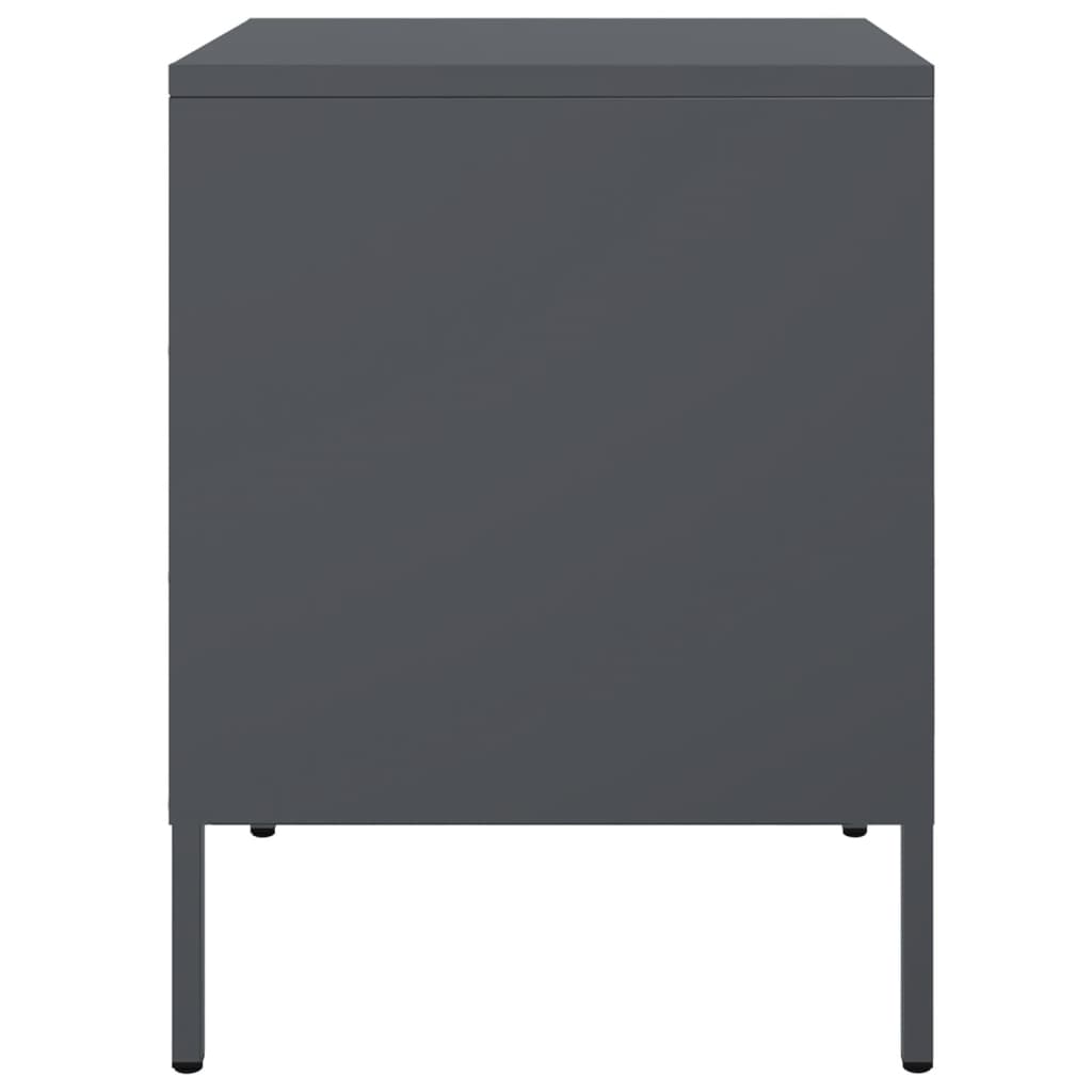 Bedside tables 2 pcs. Anthracite 36x39x50.5 cm steel