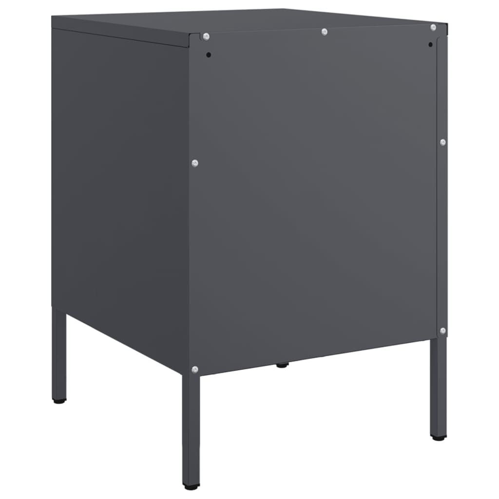 Bedside tables 2 pcs. Anthracite 36x39x50.5 cm steel