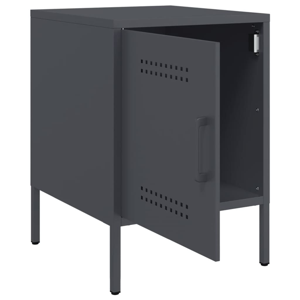 Bedside tables 2 pcs. Anthracite 36x39x50.5 cm steel