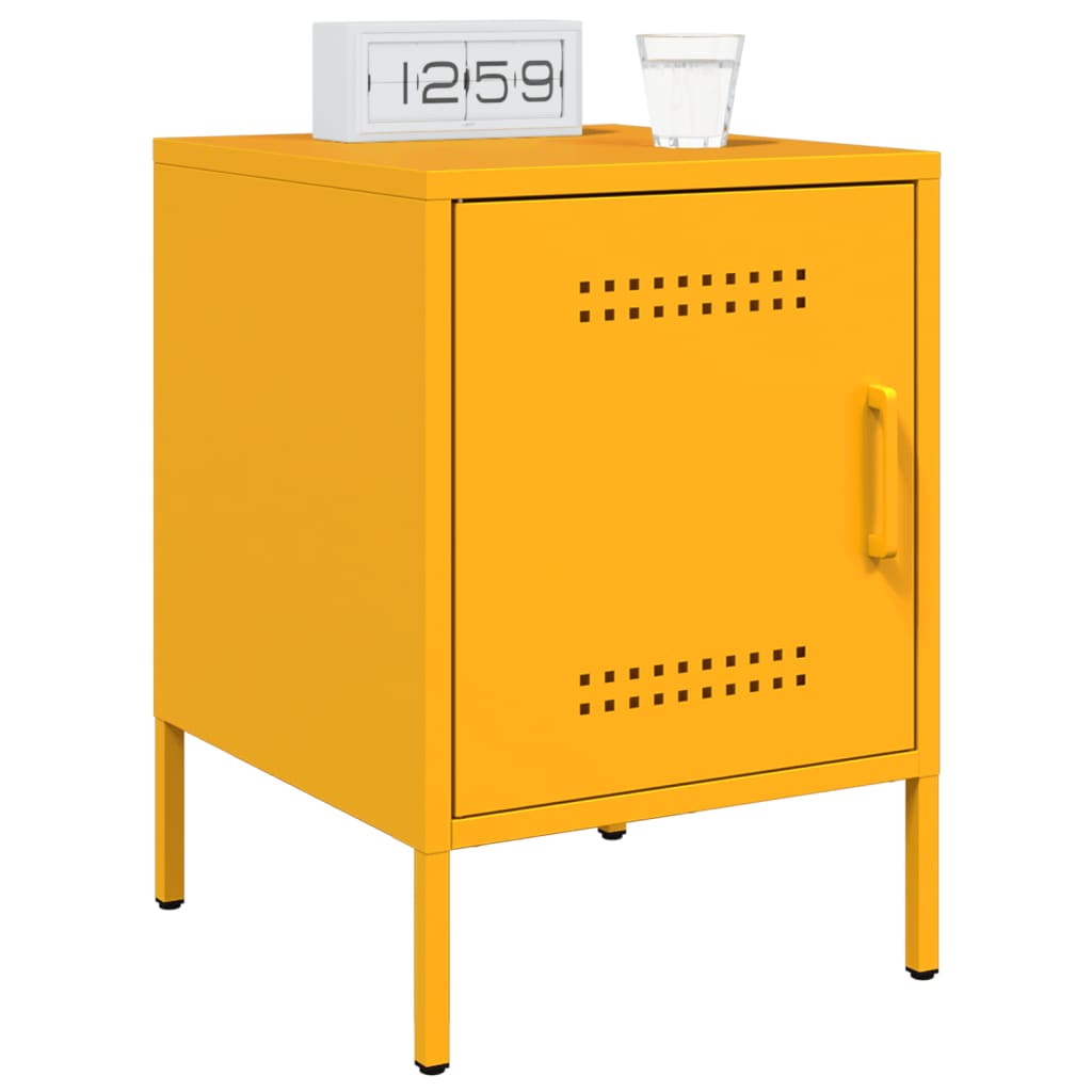 Bedside table mustard yellow 36x39x50.5 cm steel