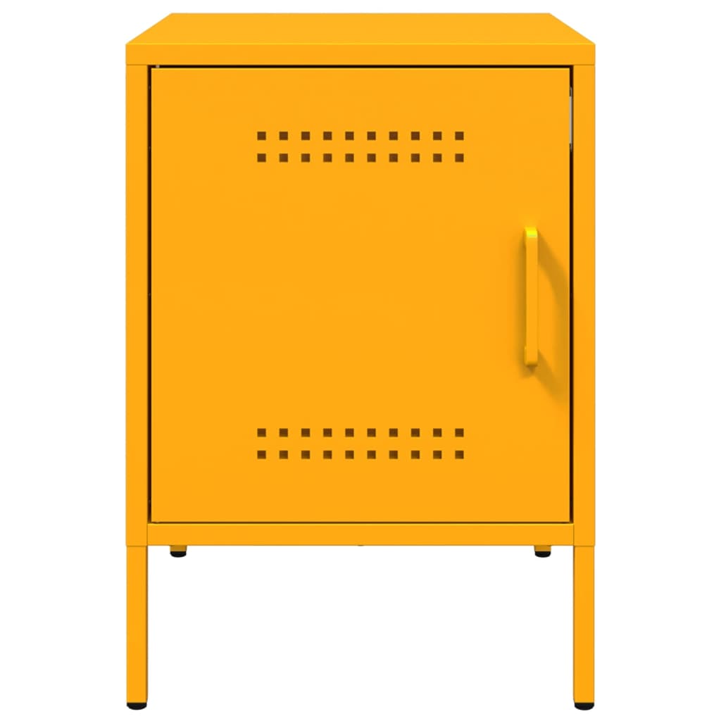 Bedside table mustard yellow 36x39x50.5 cm steel