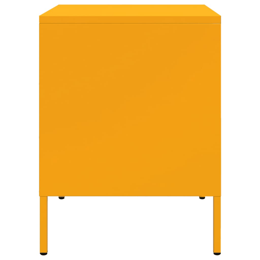 Bedside table mustard yellow 36x39x50.5 cm steel