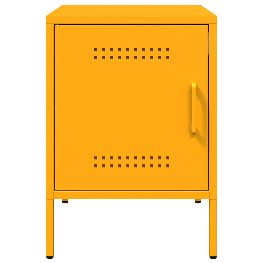 Tables de chevet 2 pcs. Jaune moutarde 36x39x50,5 cm en acier