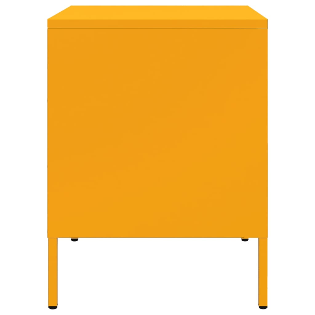 Tables de chevet 2 pcs. Jaune moutarde 36x39x50,5 cm en acier