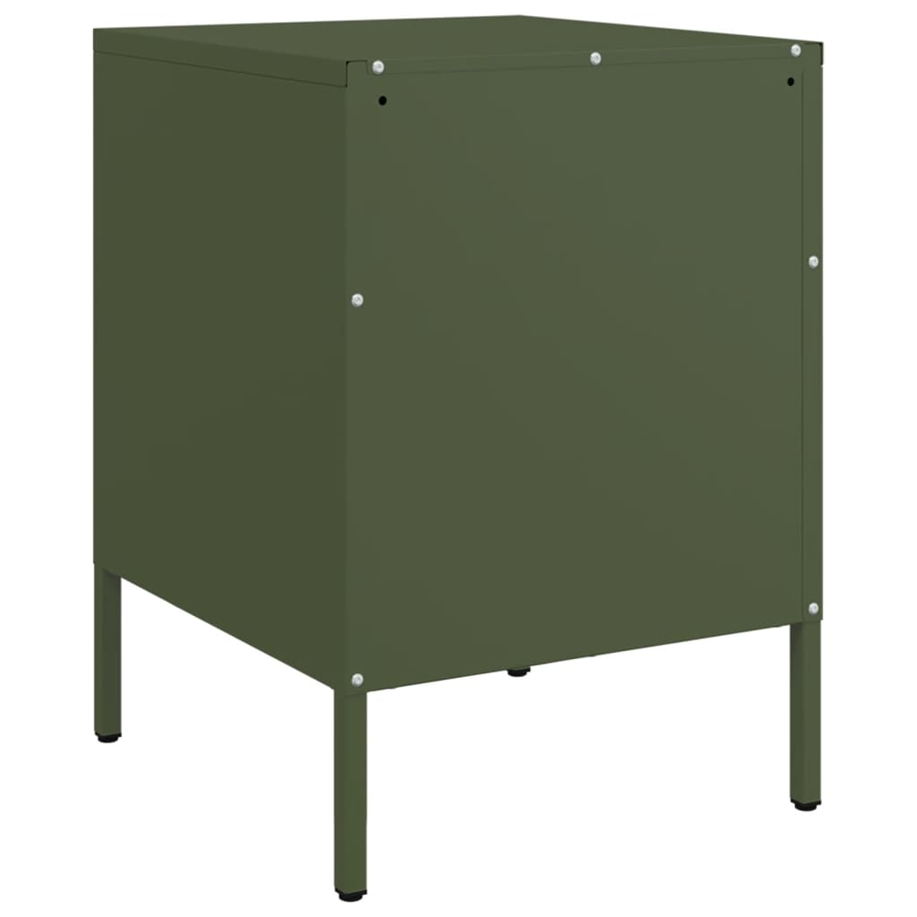 Bedside tables 2 pcs. Olive green 36x39x50.5 cm steel