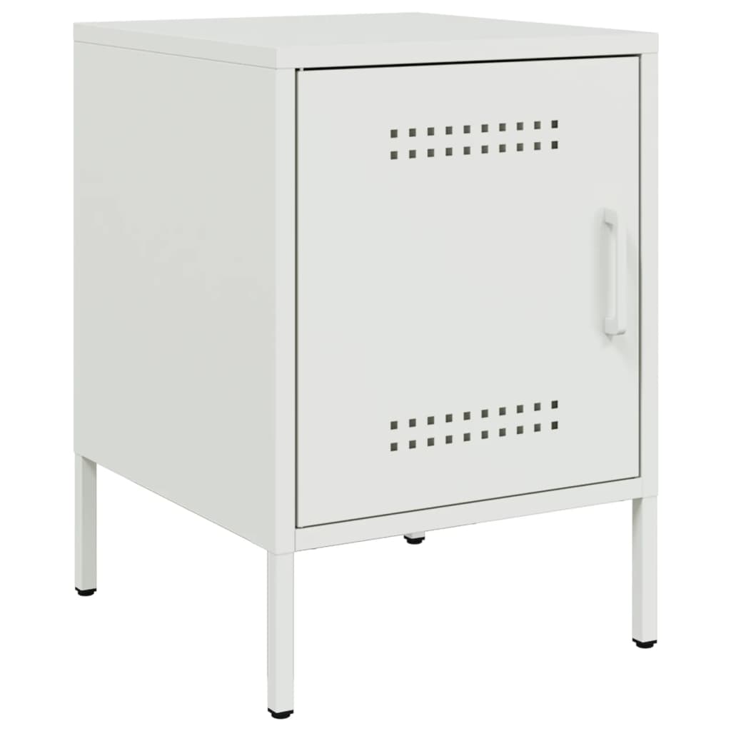 Tables de chevet 2 pcs. Blanc 36x39x50,5 cm en acier
