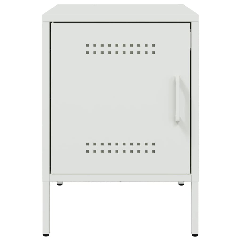 Tables de chevet 2 pcs. Blanc 36x39x50,5 cm en acier