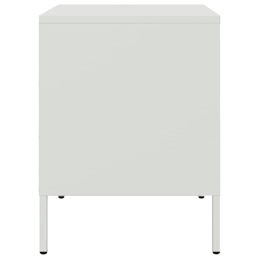 Tables de chevet 2 pcs. Blanc 36x39x50,5 cm en acier