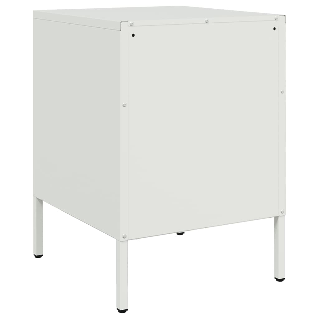 Tables de chevet 2 pcs. Blanc 36x39x50,5 cm en acier