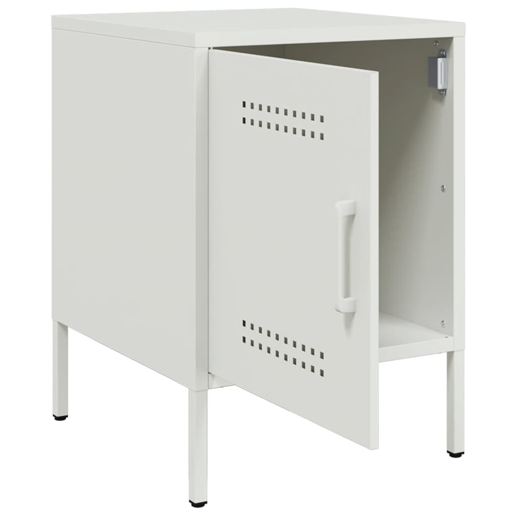 Tables de chevet 2 pcs. Blanc 36x39x50,5 cm en acier