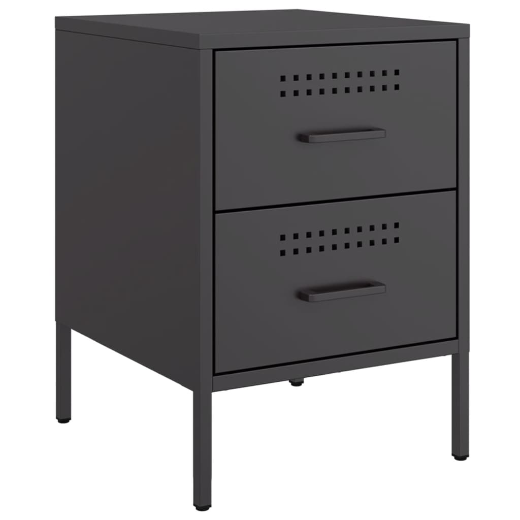 Tables de chevet 2 pcs. Noir 36x39x50,5 cm en acier