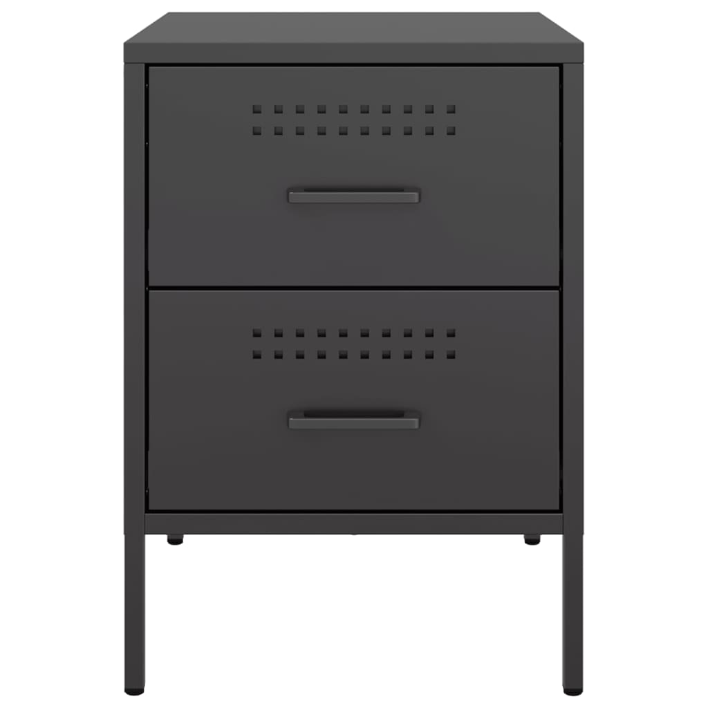 Tables de chevet 2 pcs. Noir 36x39x50,5 cm en acier
