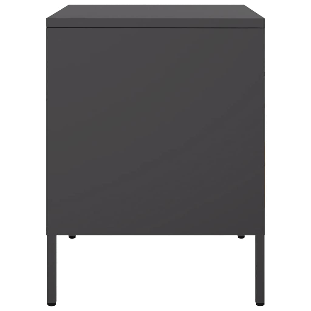 Tables de chevet 2 pcs. Noir 36x39x50,5 cm en acier