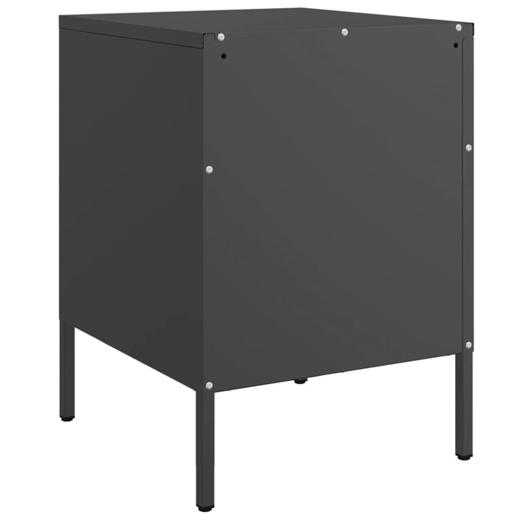 Tables de chevet 2 pcs. Noir 36x39x50,5 cm en acier