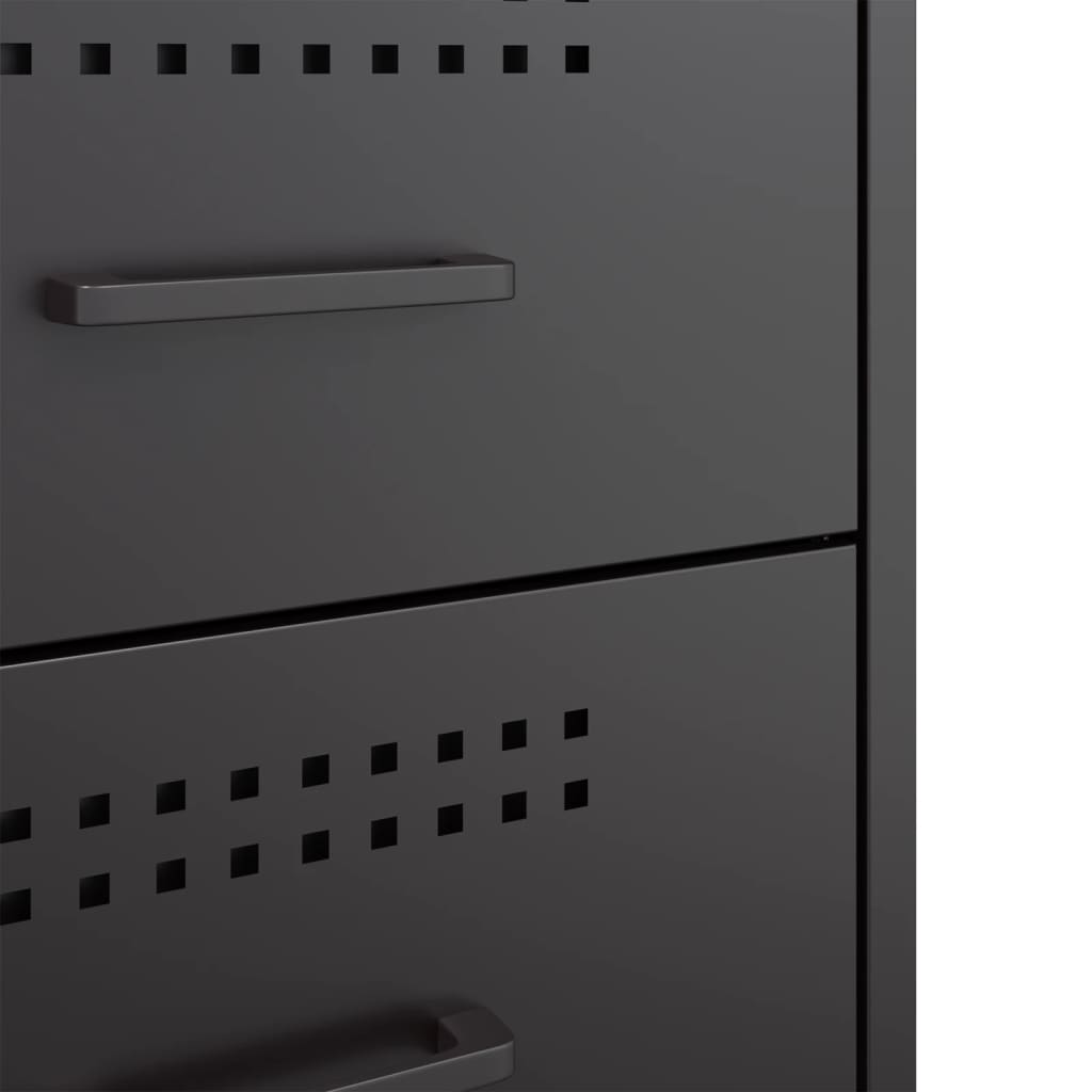 Tables de chevet 2 pcs. Noir 36x39x50,5 cm en acier