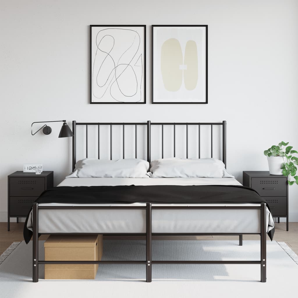 Tables de chevet 2 pcs. Noir 36x39x50,5 cm en acier