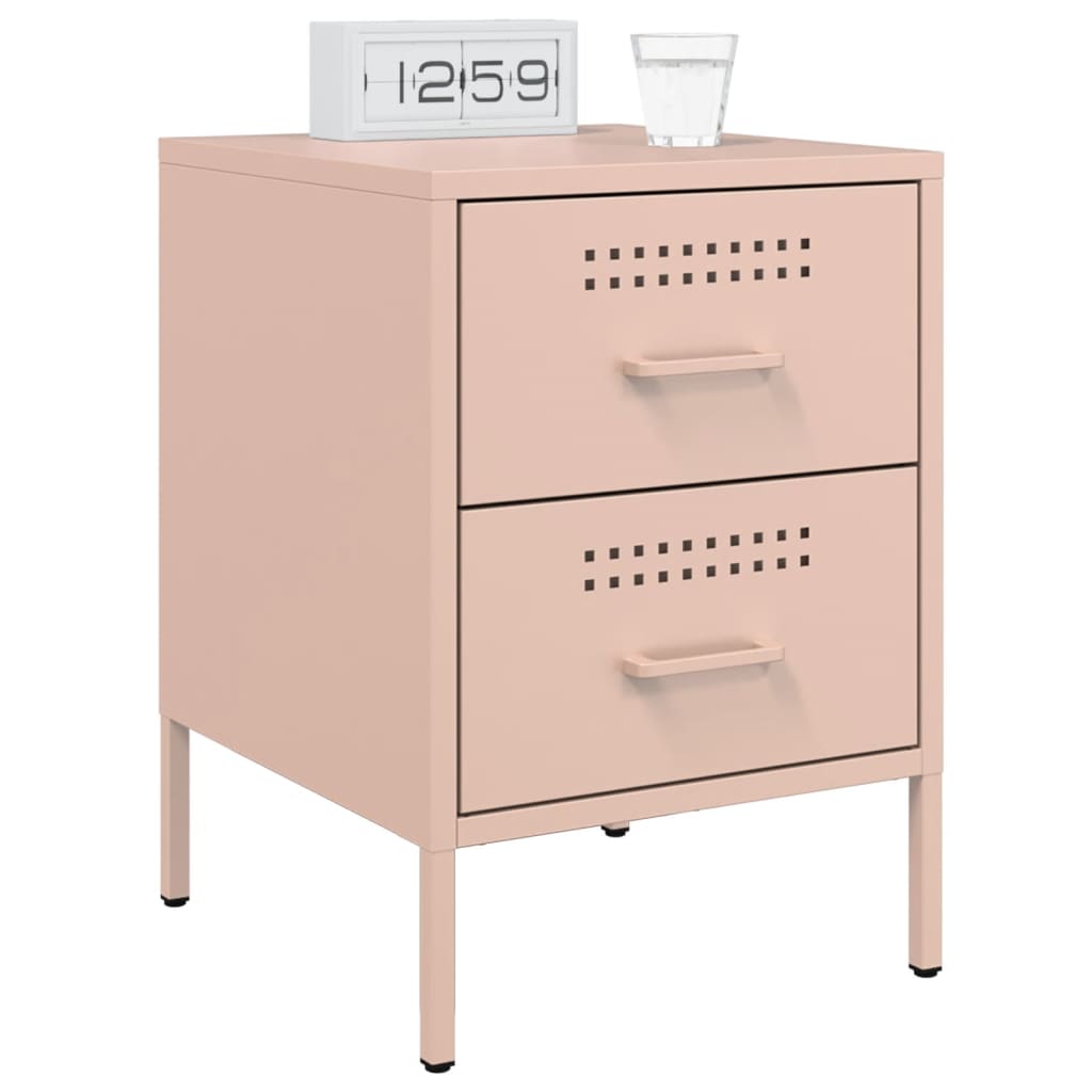 Bedside Table Pink 36x39x50.5 cm Steel