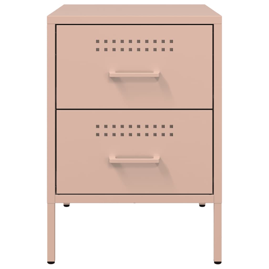 Bedside Table Pink 36x39x50.5 cm Steel