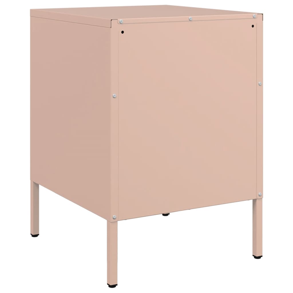 Bedside Table Pink 36x39x50.5 cm Steel