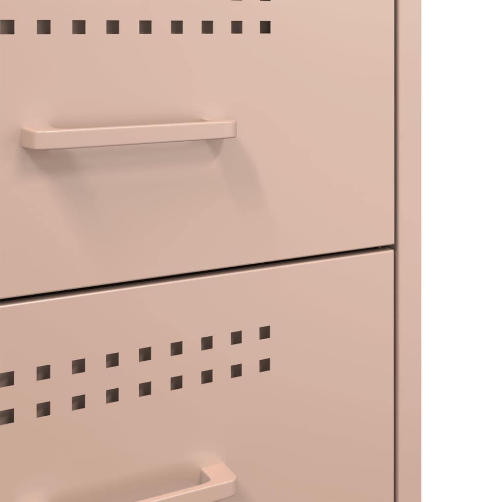 Bedside Table Pink 36x39x50.5 cm Steel