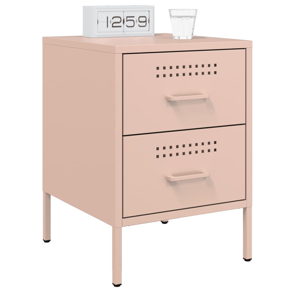 Tables de chevet 2 pcs Rose 36x39x50,5 cm en acier