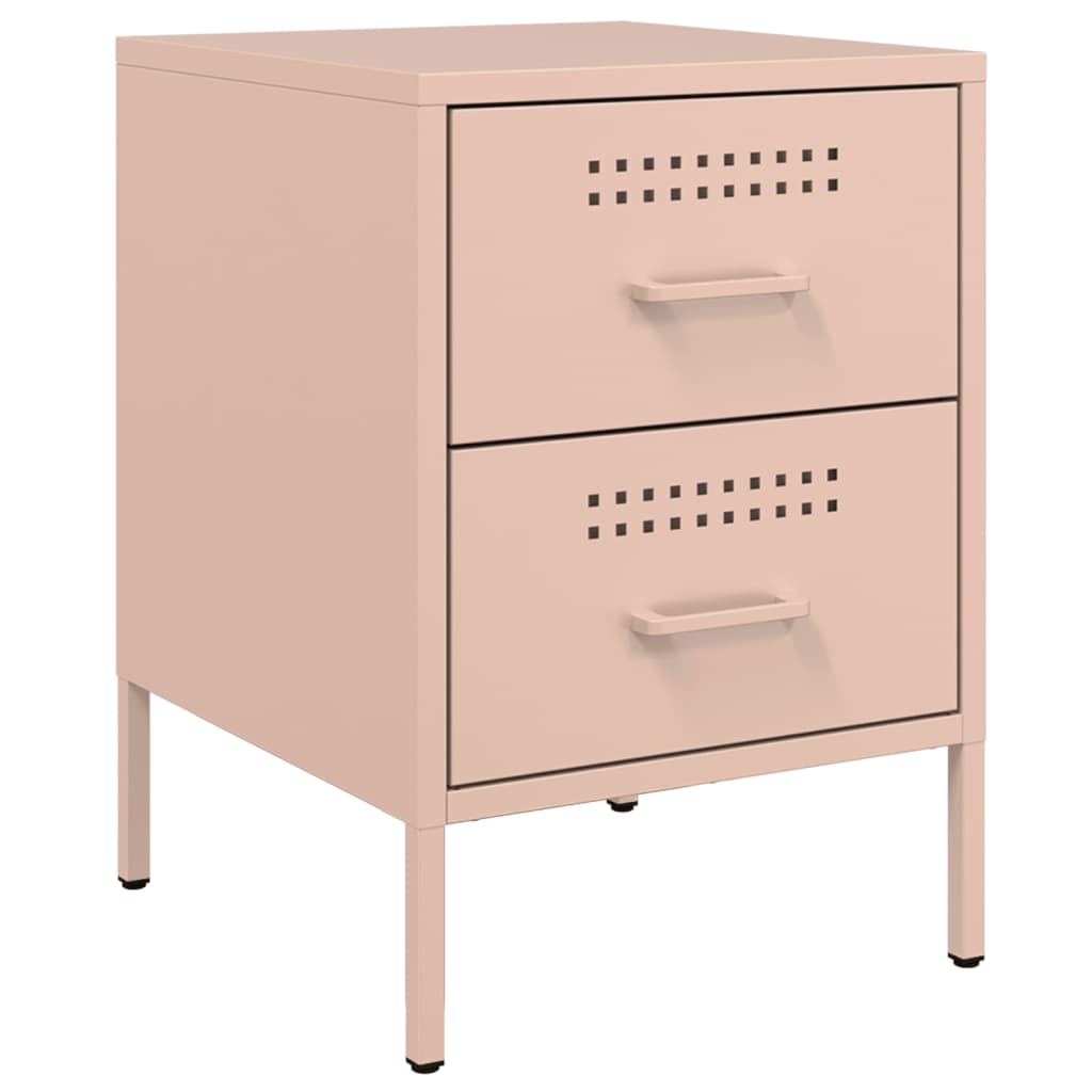 Tables de chevet 2 pcs Rose 36x39x50,5 cm en acier