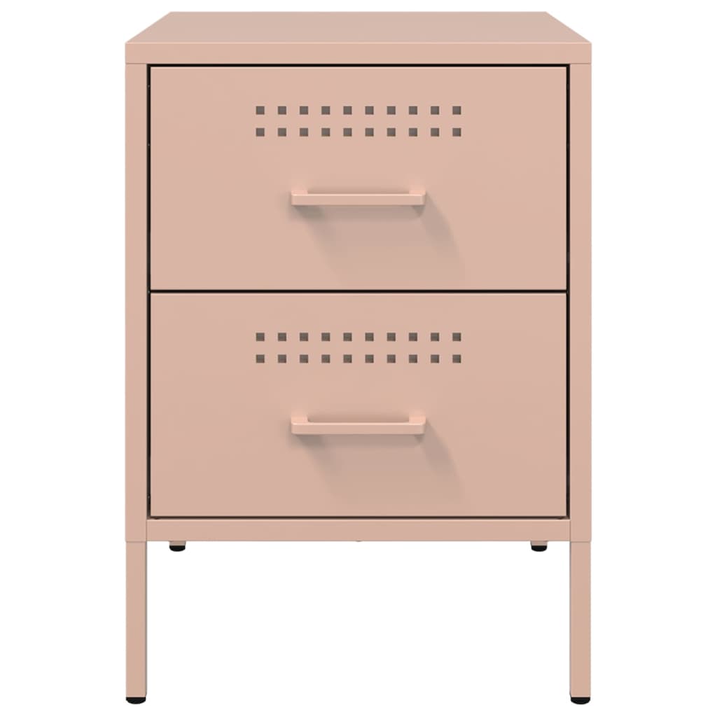 Tables de chevet 2 pcs Rose 36x39x50,5 cm en acier
