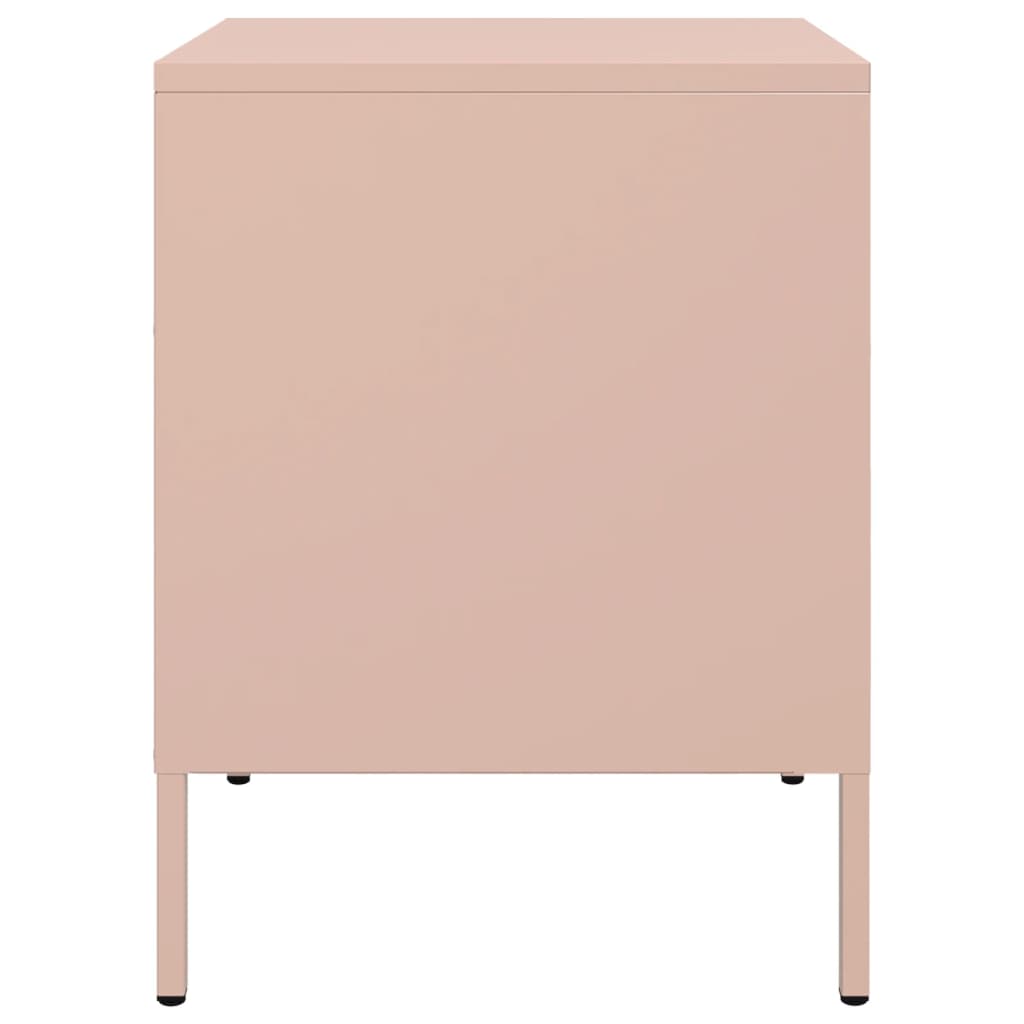 Tables de chevet 2 pcs Rose 36x39x50,5 cm en acier