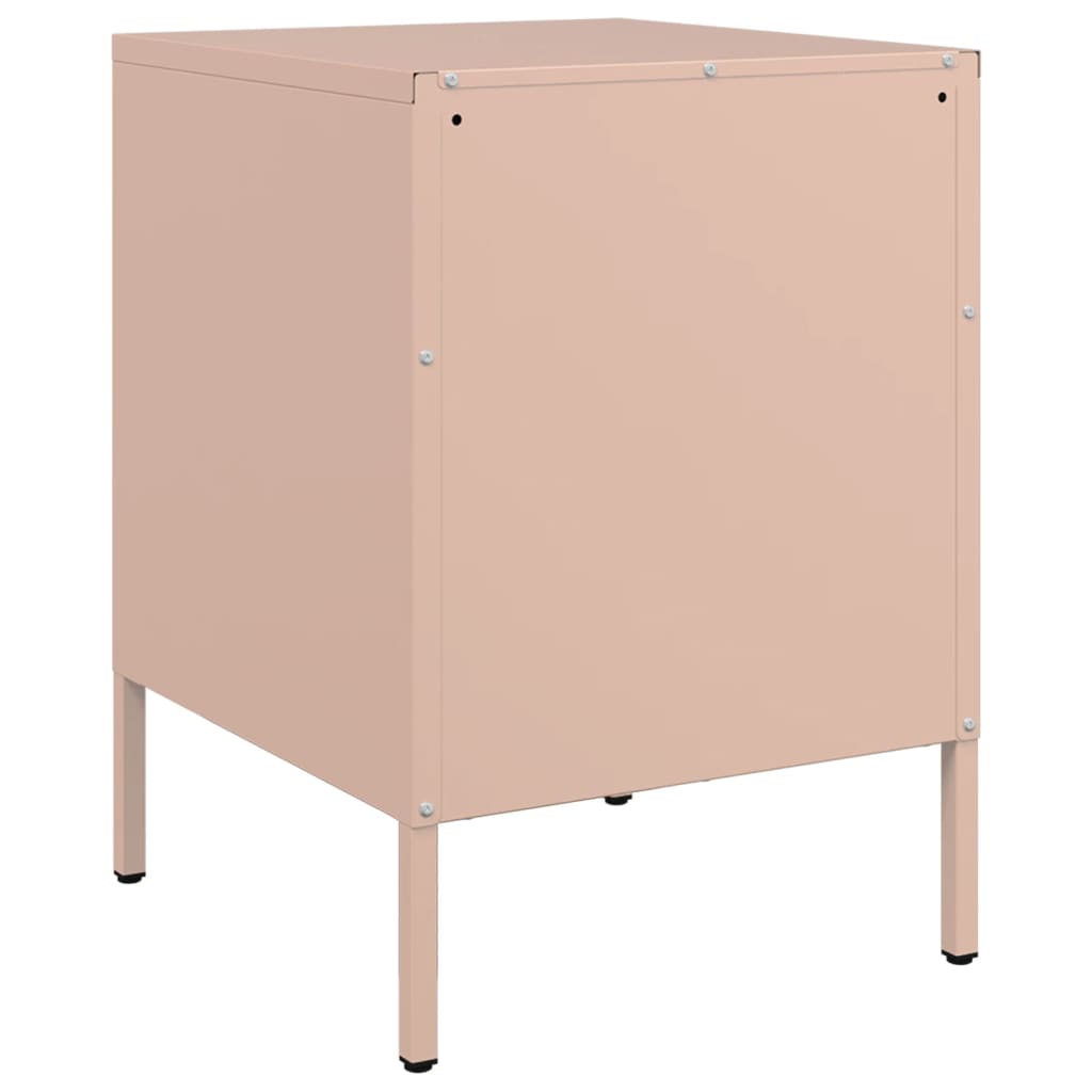 Tables de chevet 2 pcs Rose 36x39x50,5 cm en acier