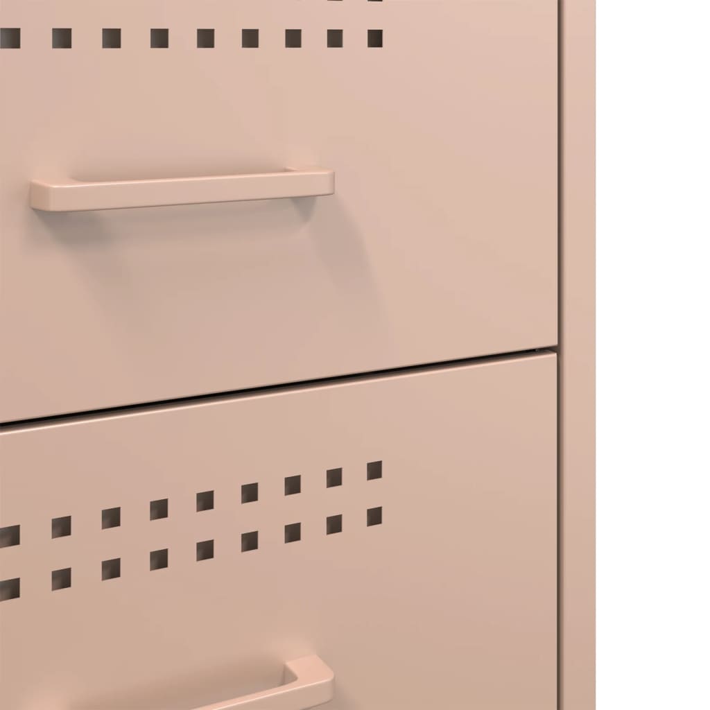 Tables de chevet 2 pcs Rose 36x39x50,5 cm en acier