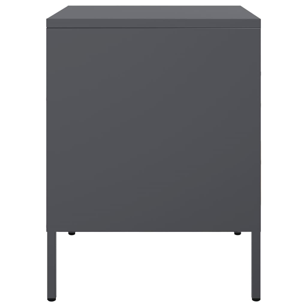 Bedside tables 2 pcs. Anthracite 36x39x50.5 cm steel