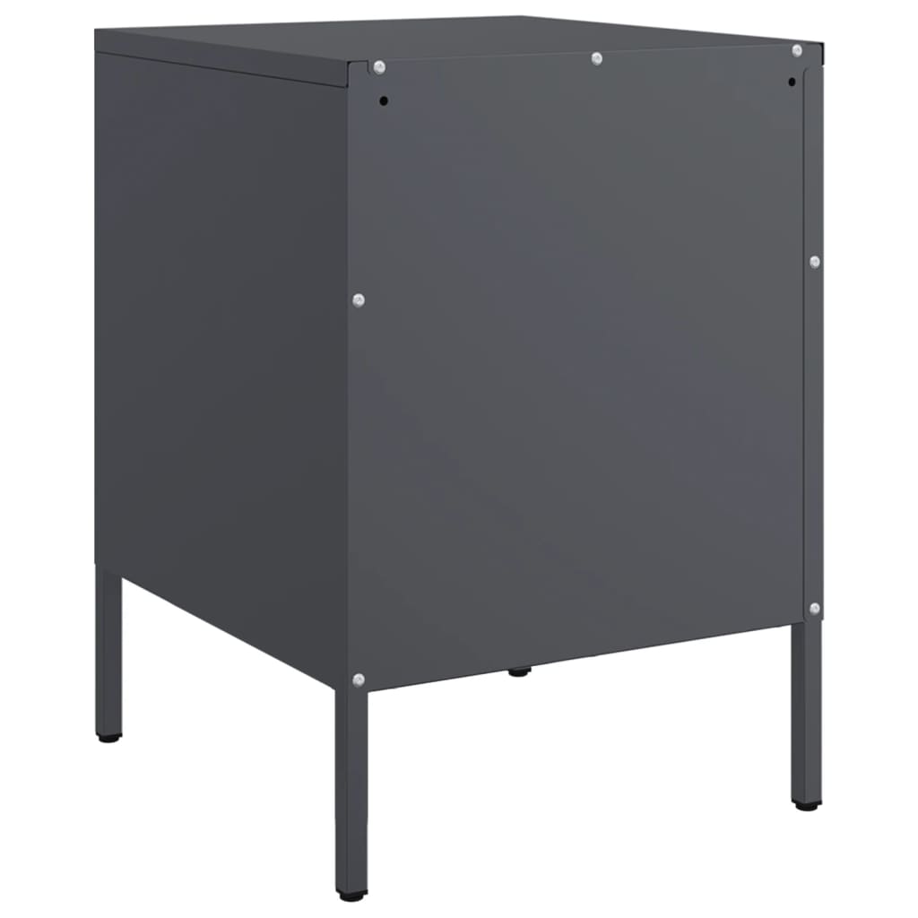Bedside tables 2 pcs. Anthracite 36x39x50.5 cm steel