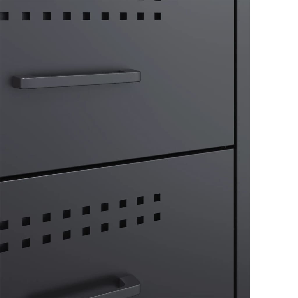 Bedside tables 2 pcs. Anthracite 36x39x50.5 cm steel