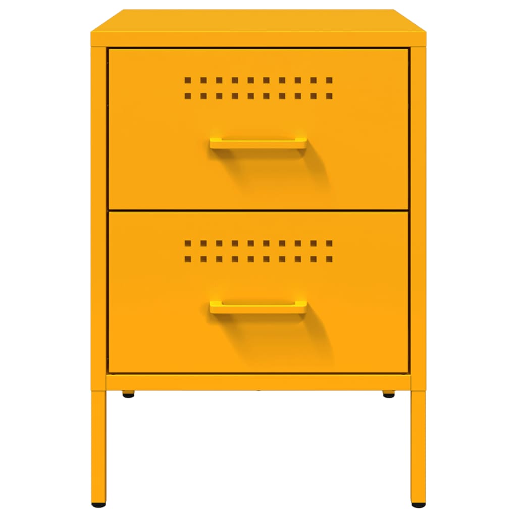 Bedside table mustard yellow 36x39x50.5 cm steel
