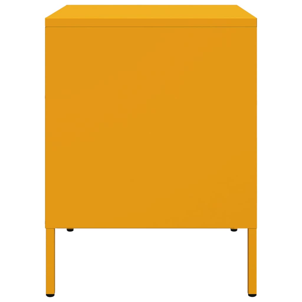 Bedside table mustard yellow 36x39x50.5 cm steel