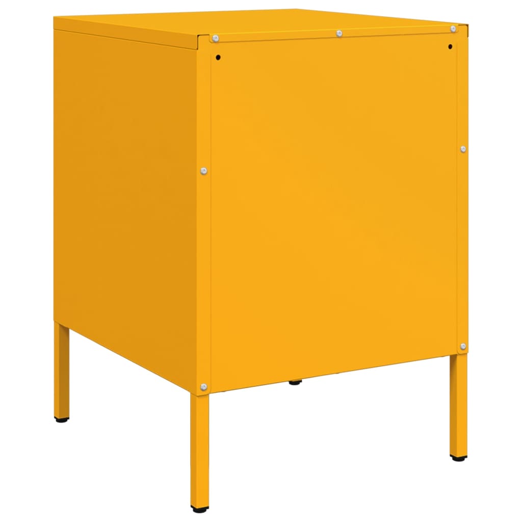 Bedside table mustard yellow 36x39x50.5 cm steel