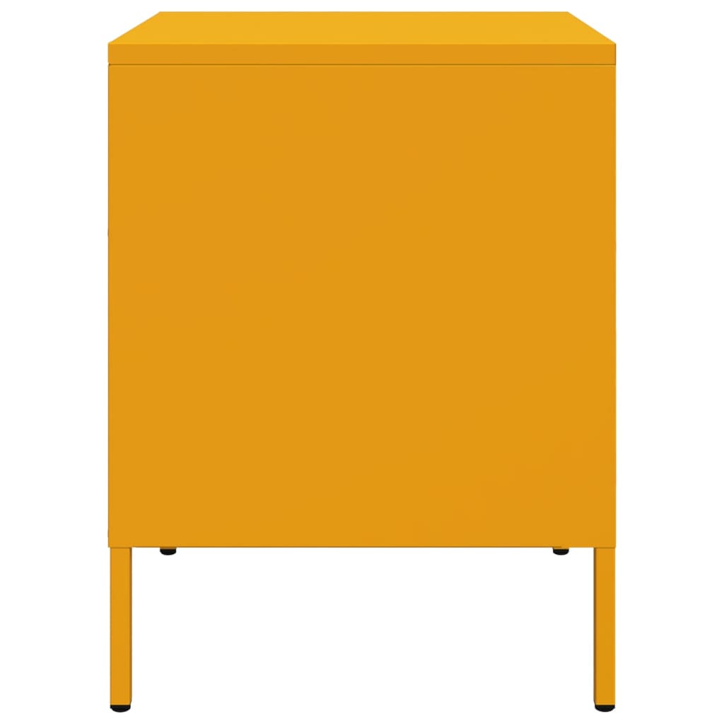 Tables de chevet 2 pcs. Jaune moutarde 36x39x50,5 cm en acier