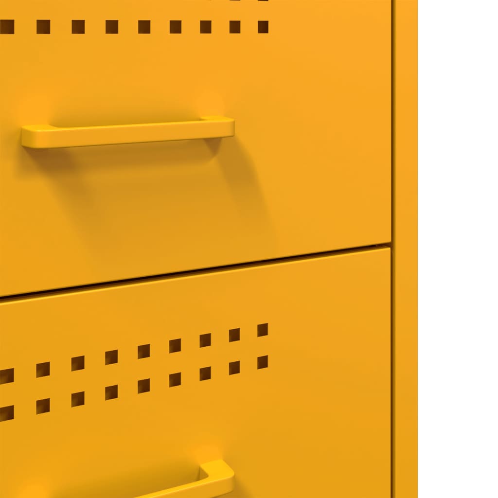 Tables de chevet 2 pcs. Jaune moutarde 36x39x50,5 cm en acier