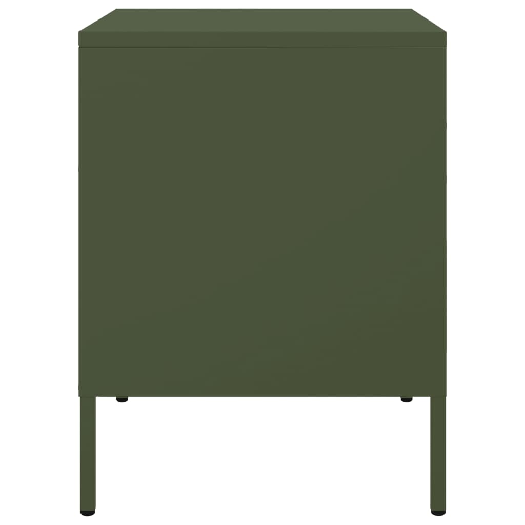 Bedside tables 2 pcs. Olive green 36x39x50.5 cm steel