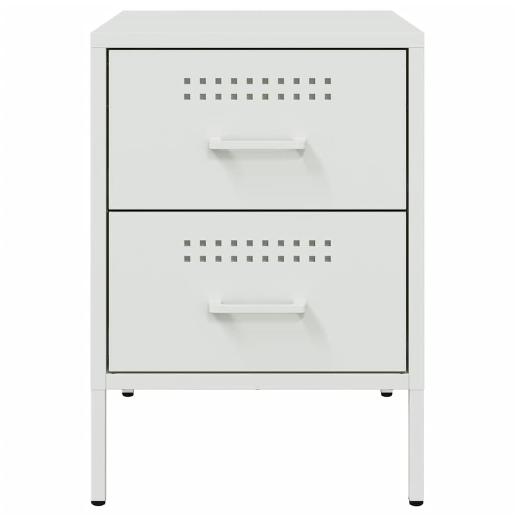 Tables de chevet 2 pcs. Blanc 36x39x50,5 cm en acier