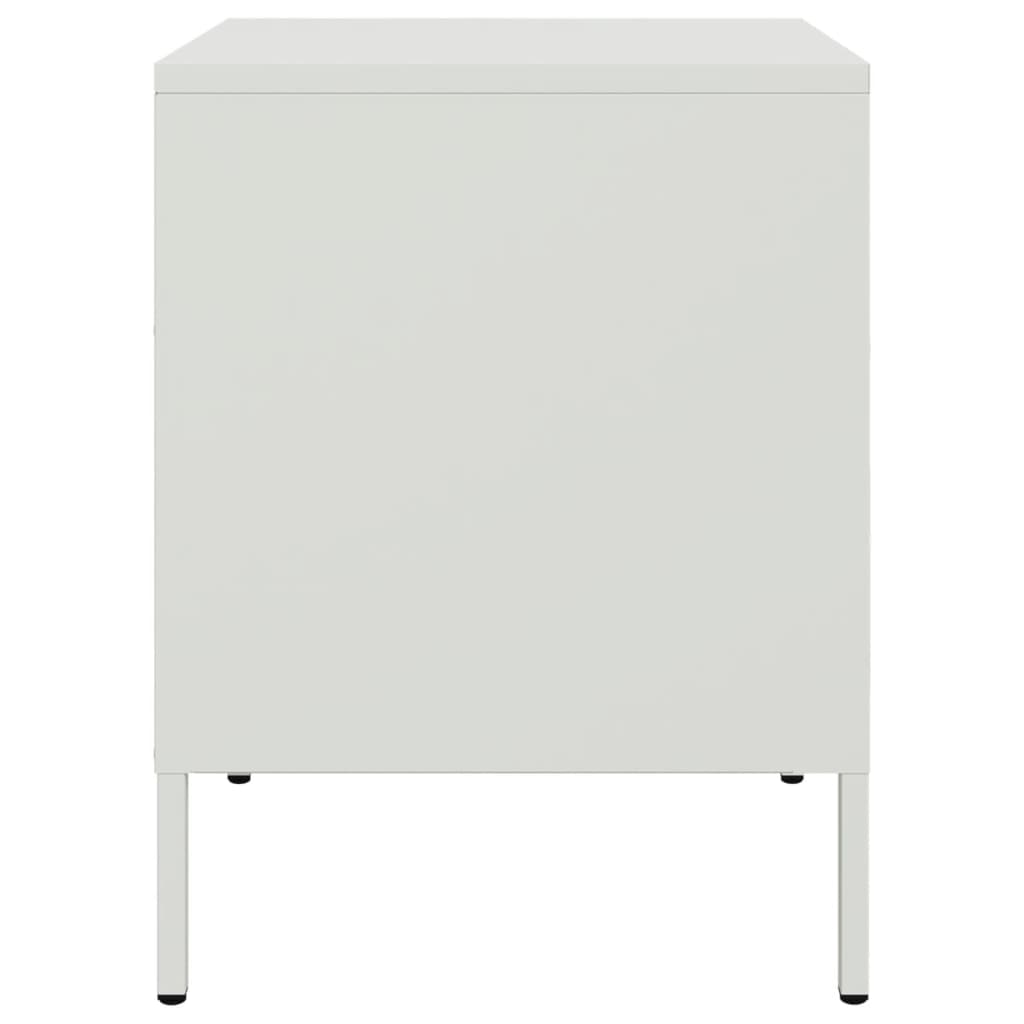 Tables de chevet 2 pcs. Blanc 36x39x50,5 cm en acier