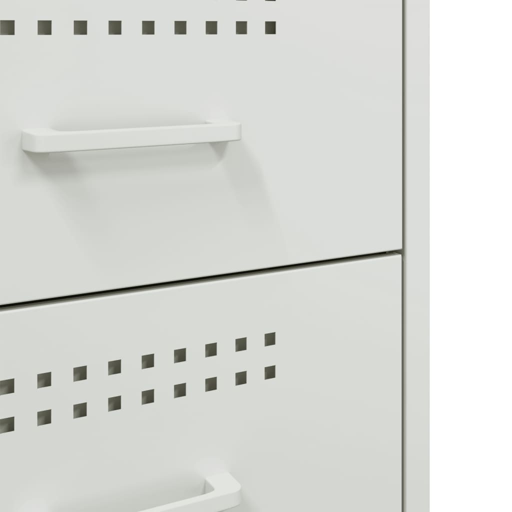 Tables de chevet 2 pcs. Blanc 36x39x50,5 cm en acier