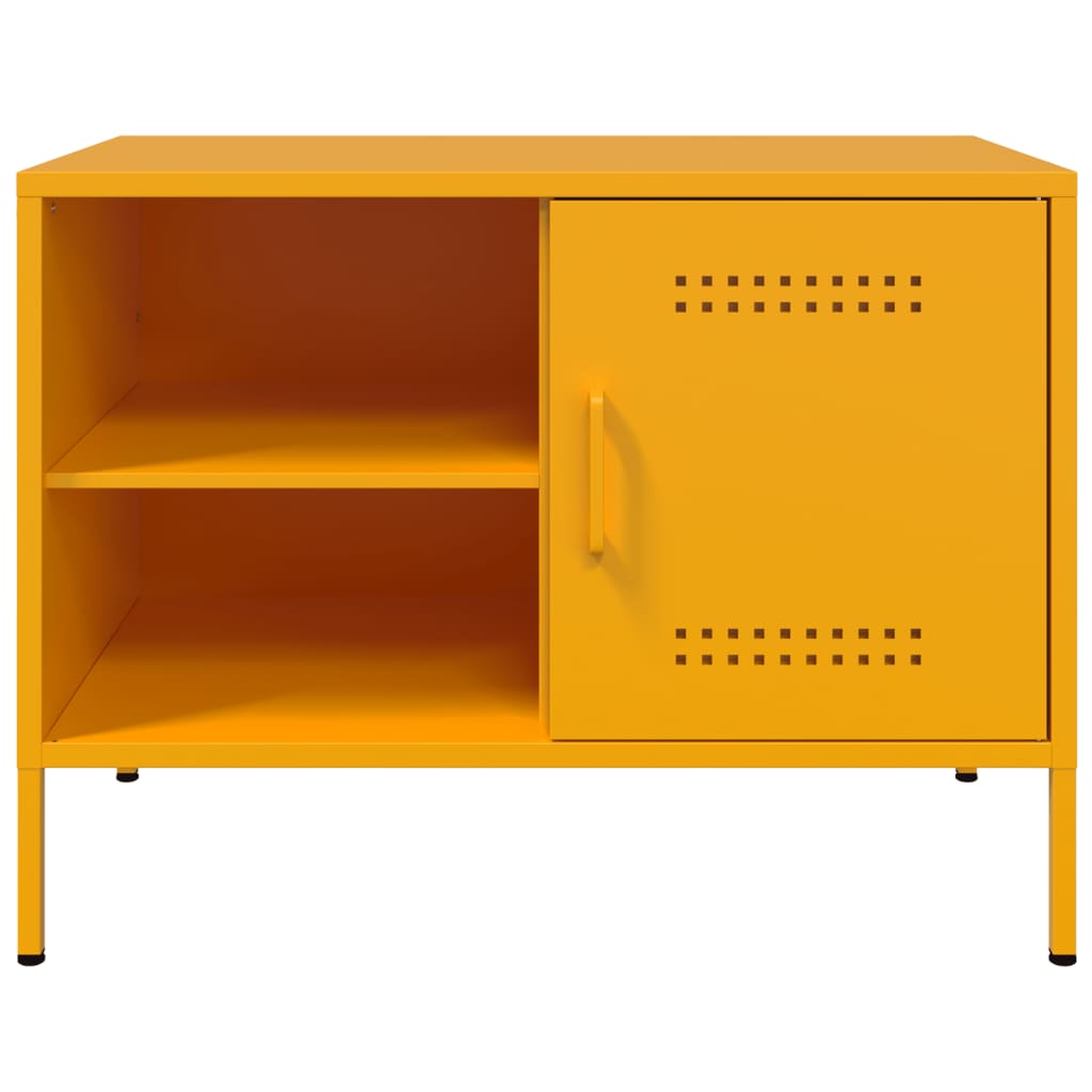 Meuble TV jaune moutarde 68x39x50,5 cm en acier
