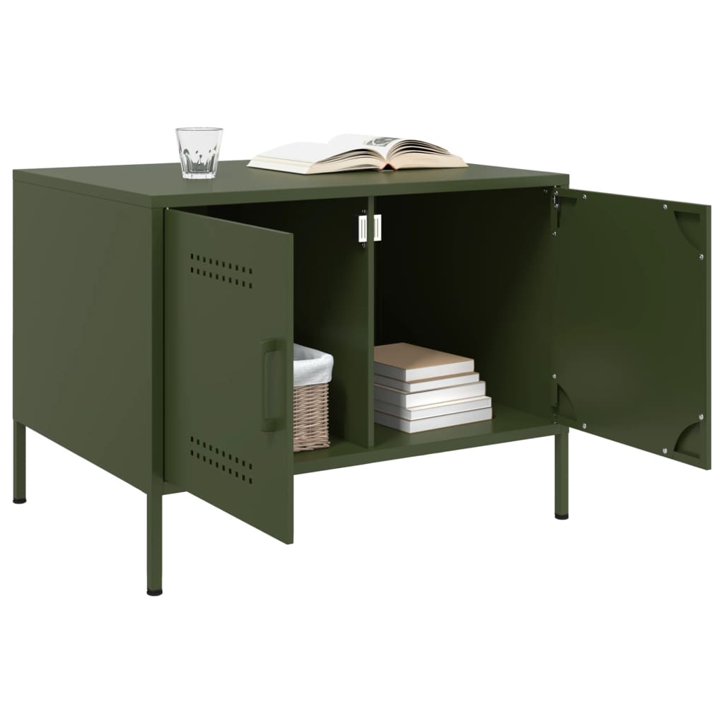 Coffee Table Olive Green 68x50x50.5 cm Steel